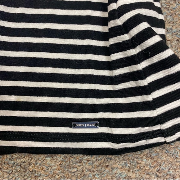 WHBM 3/4 Sleeve off the Shoulder Stripe Top - Picture 8 of 11